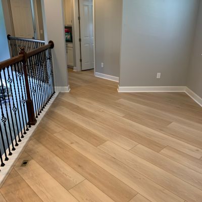 wood look floors in a hallway